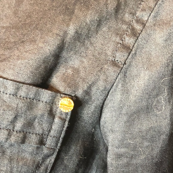 Michael Kors Navy Linen Button Down Xs NEW - Picture 7 of 7